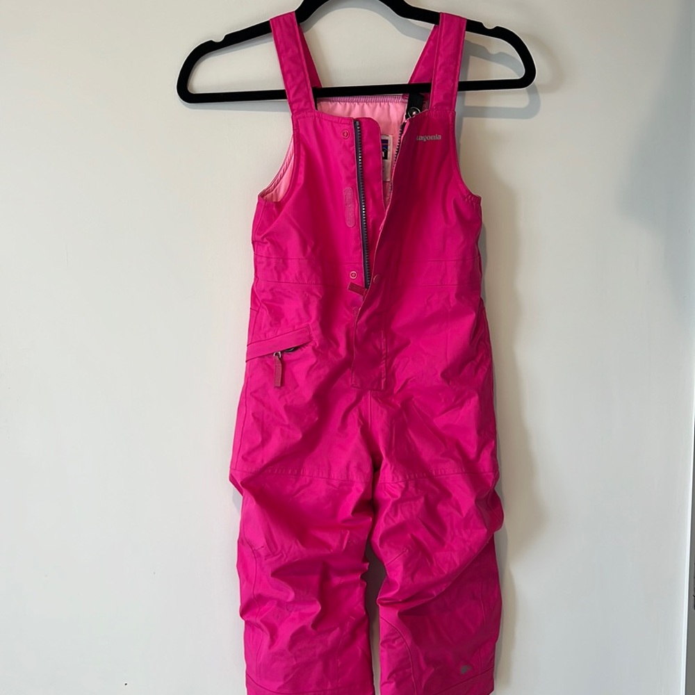 Patagonia pink, kids girls snow bibs, snow pants, ski pants 4T